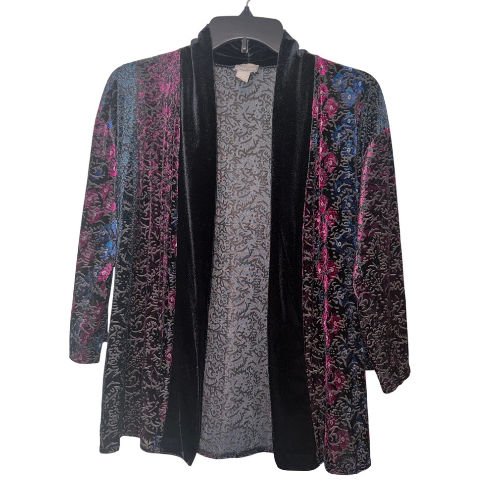 Chicos‎ 0 Burnout Velvet Cardigan Whimsigoth Fairy Grunge Gothic Floral Small